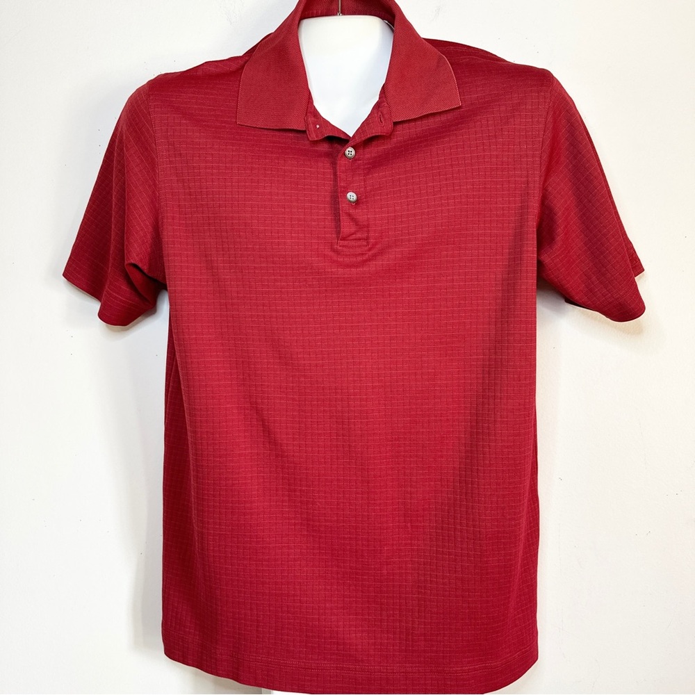 Cutter & Buck Rust Red Golf Polo Shirt M Dry Tech Luxe